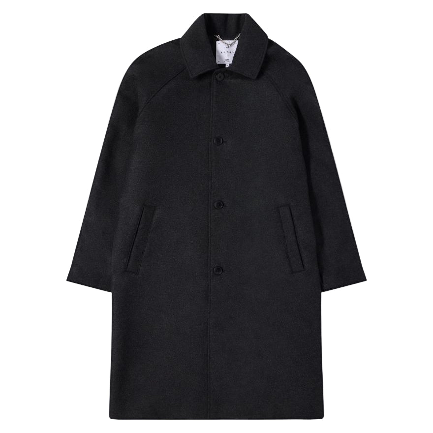 Edwin Mac Wool Coat Dark Grey Marl