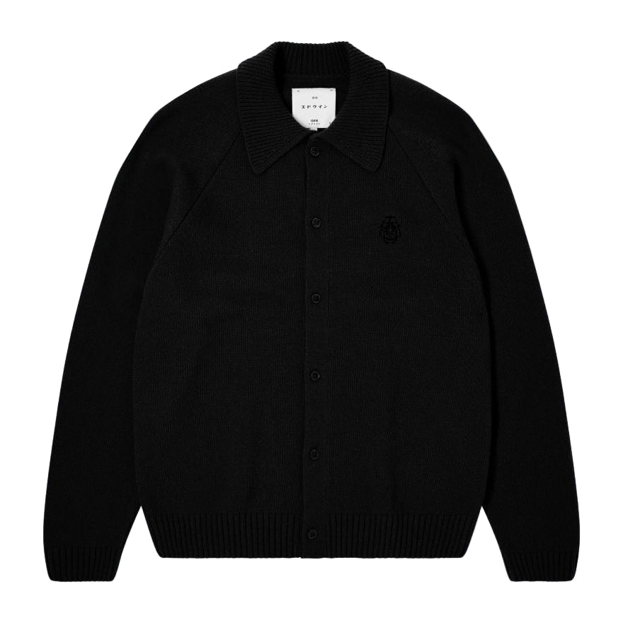Edwin Mars Polo Cardigan Black