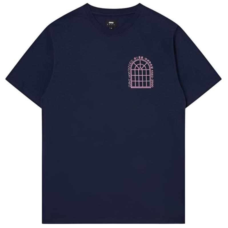 Edwin Sake and Roses  T-Shirt Maritime Blue