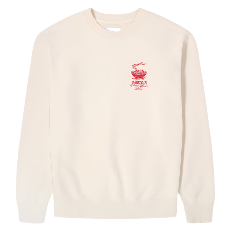 Edwin Ramen Palace Sweat Whisper White