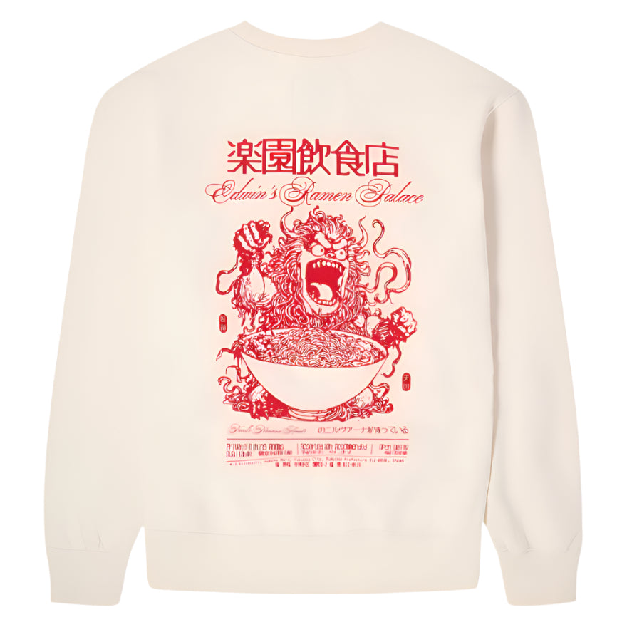 Edwin Ramen Palace Sweat Whisper White