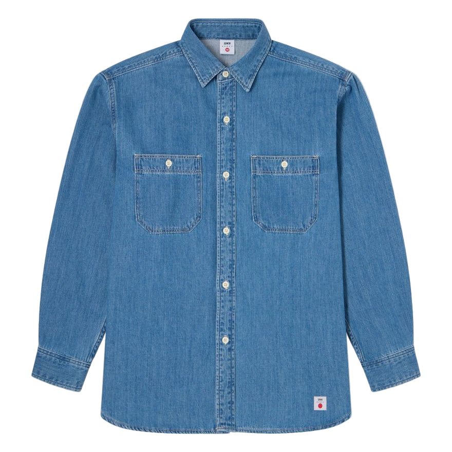 Edwin Mono Work Shirt Blue Light Used