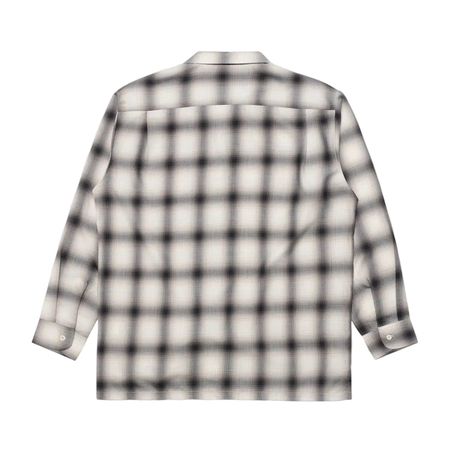 Edwin Open Collar Plaid Shirt Beige / Black
