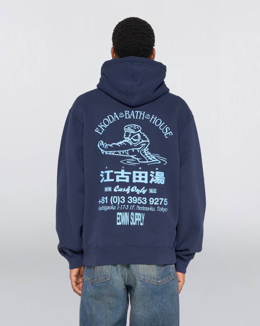 Edwin Ekoda Bath House Hoodie Sweat Maritime Blue