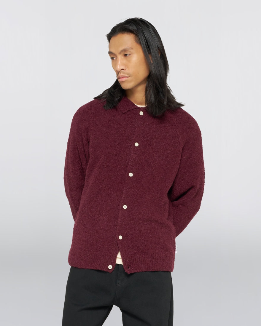 Edwin Gemini Cardigan Burgundy
