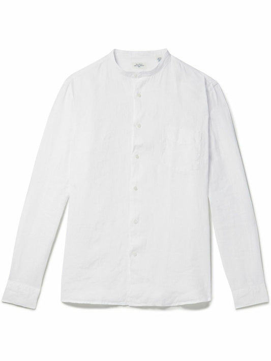Hartford Linen Premium Pat Shirt  White