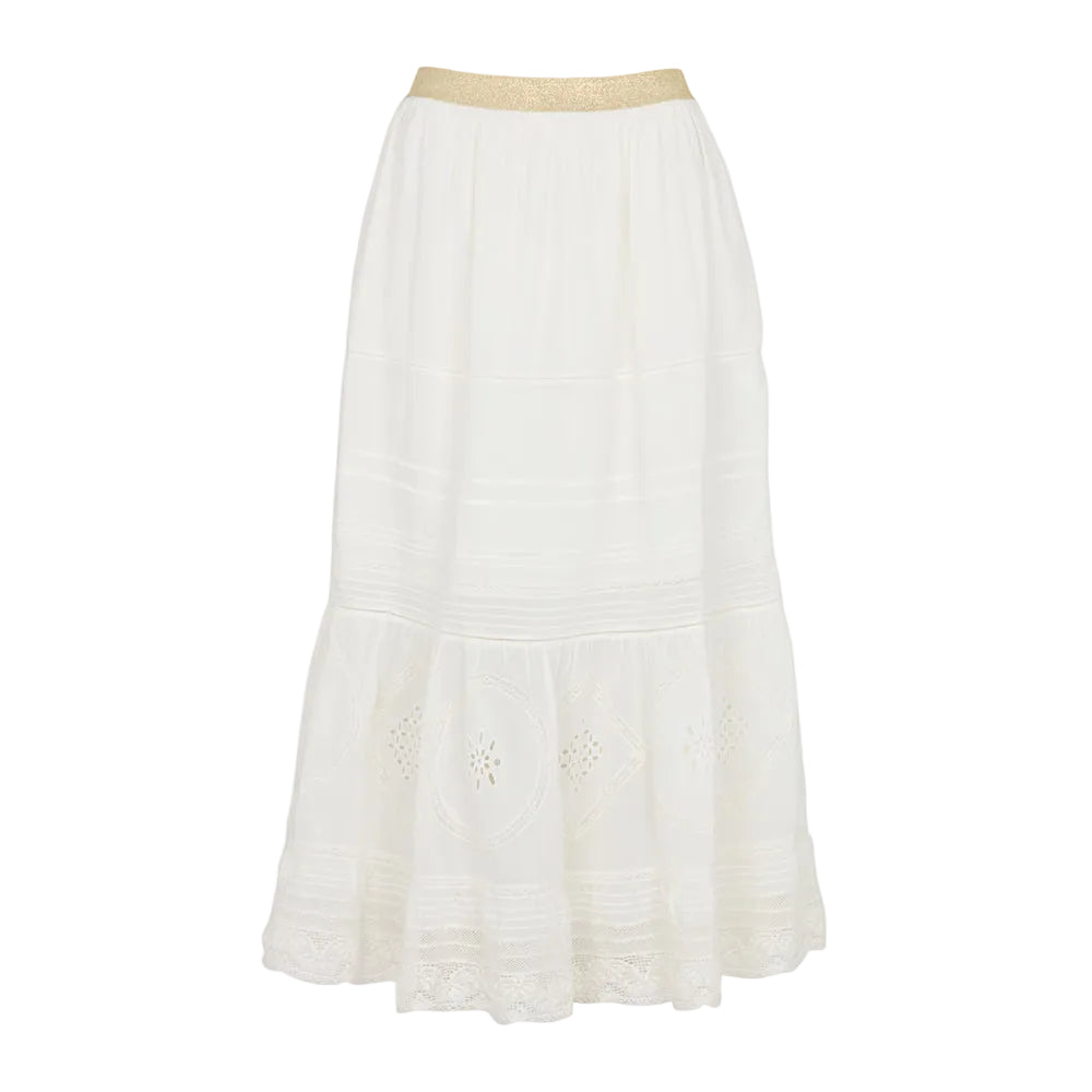 Leon & Harper Jinta Lace Skirt White