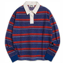 Load image into Gallery viewer, YMC JJ Rugby Sweatshirt Blue/Red/White
