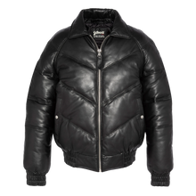 Load image into Gallery viewer, Schott LCUSA Leather Retro Down Jacket Black
