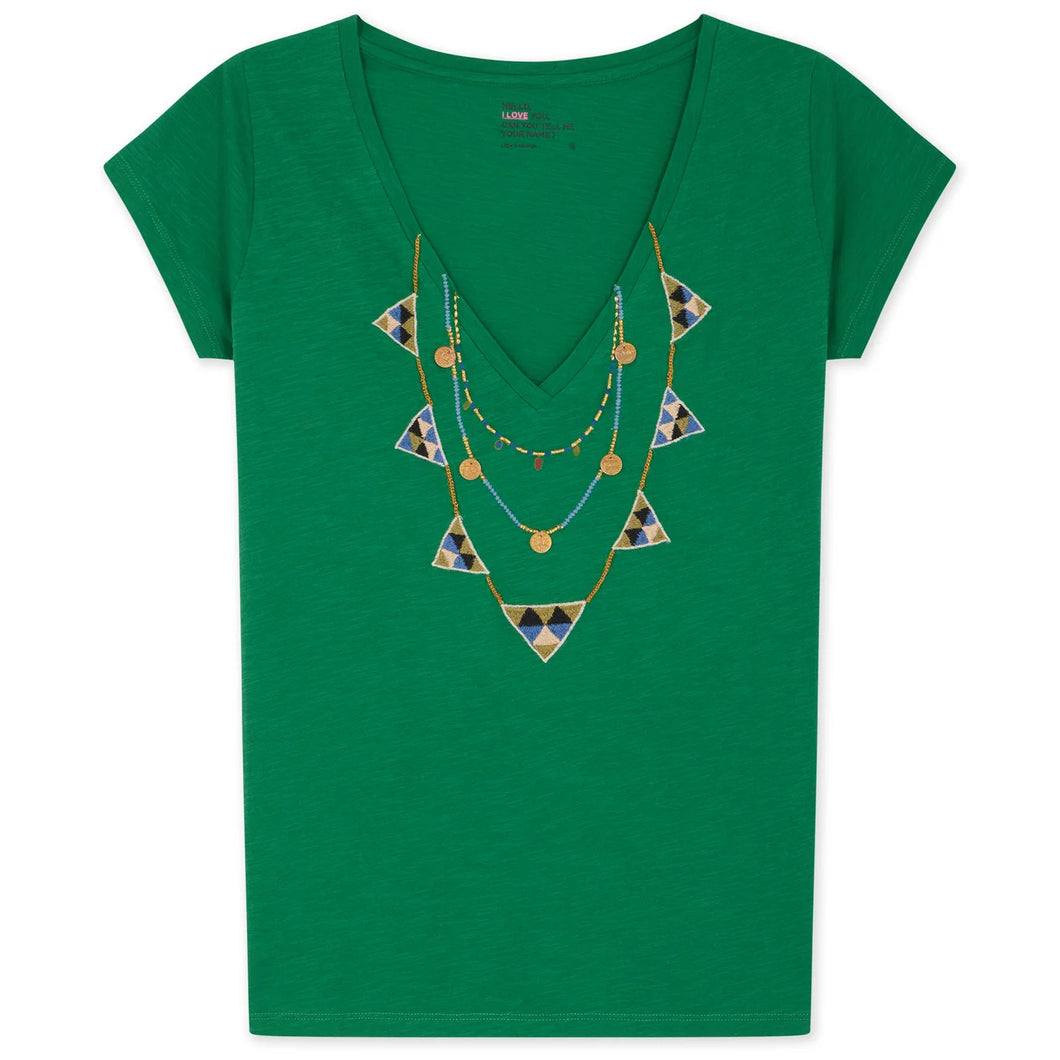 Leon & Harper Tonton T-Shirt Brodery Green