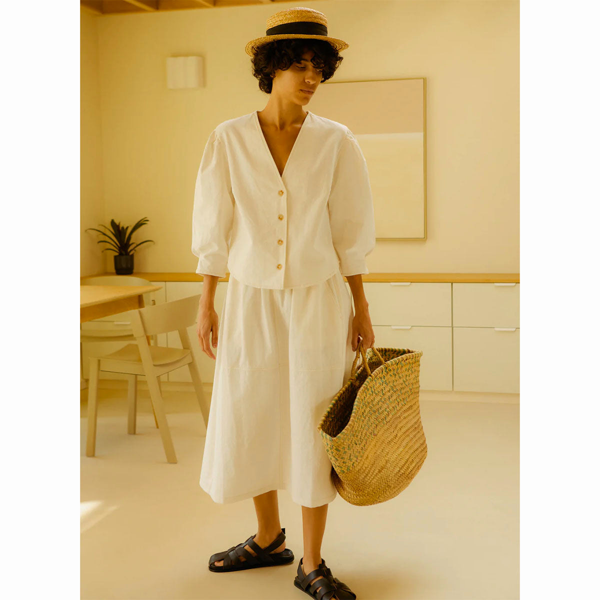 L.F.Markey Emile Skirt Ecru
