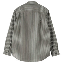 Load image into Gallery viewer, MHL Basic Shirt Two Tone Cotton Stripe Forest / Grey / Off White
