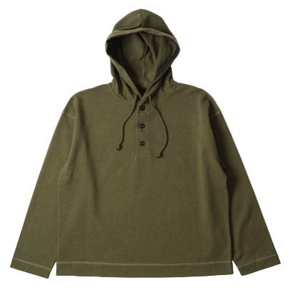 MHL Button Hoodie Open End Jersey Seaweed