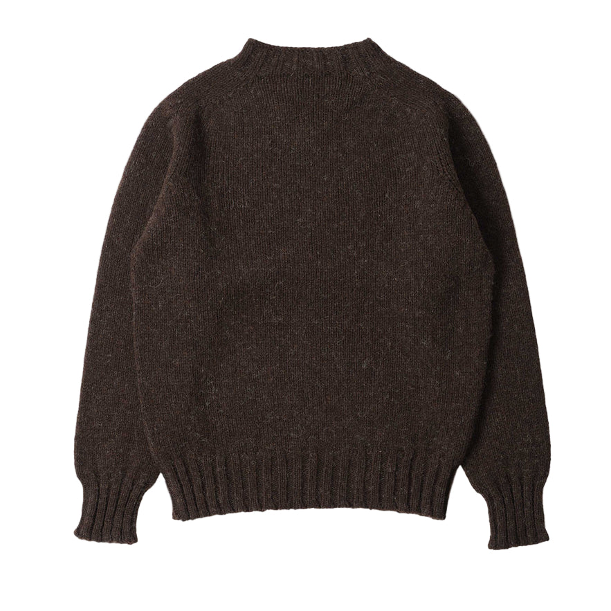 MHL Chunky Crew Neck Rustic Wool Dark Brown