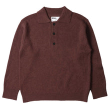 Load image into Gallery viewer, MHL Oversized Knitted Polo Dry Wool Dark Brown

