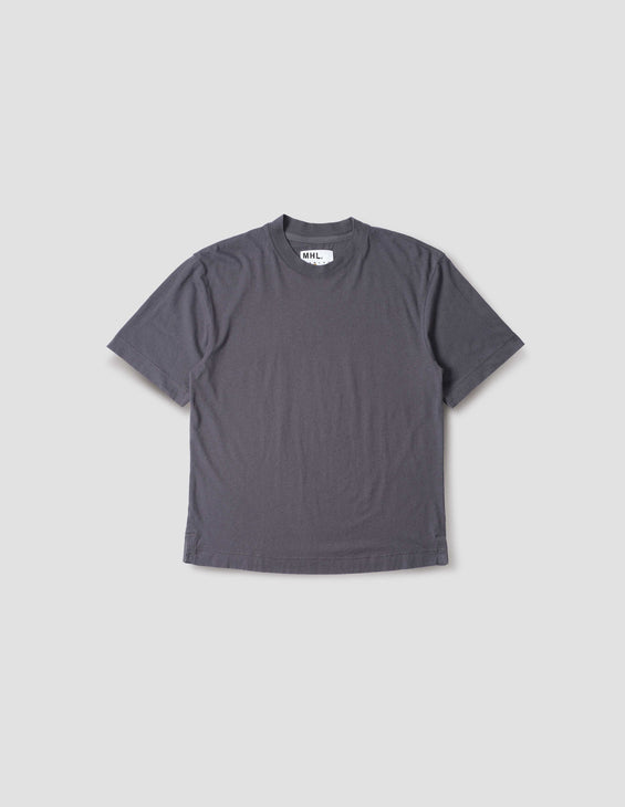 MHL Simple T-Shirt Linen Jersey Slate Blue