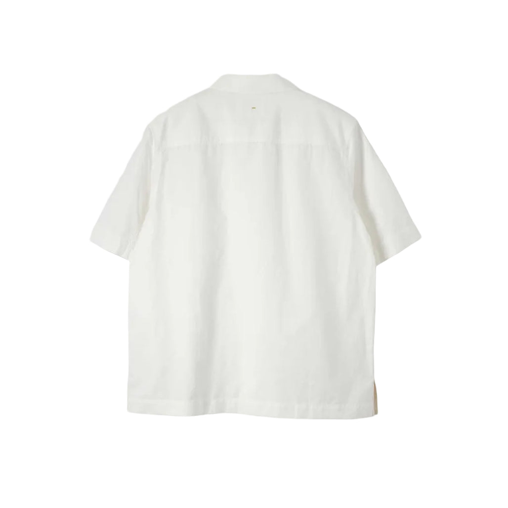 MHL S/S PJ Shirt Cotton Linen Poplin Chalk