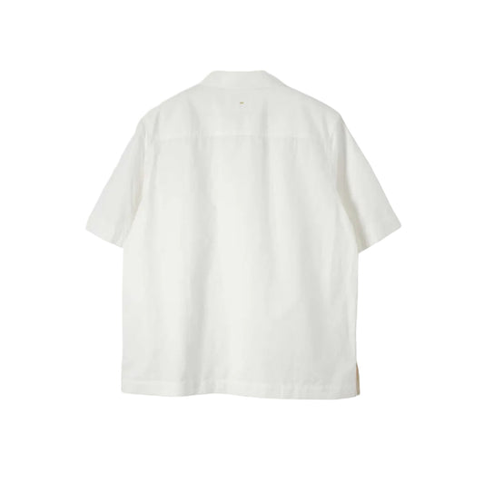 MHL S/S PJ Shirt Cotton Linen Poplin Chalk