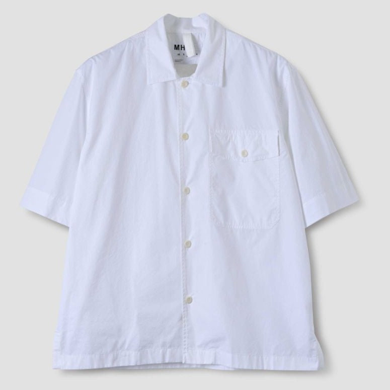 MHL SS Flap Pocket  Shirt Fine Cotton White
