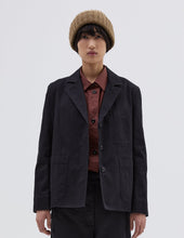 Load image into Gallery viewer, MHL W&#39; Asymmetric Collar Blazer Twiill Indigo
