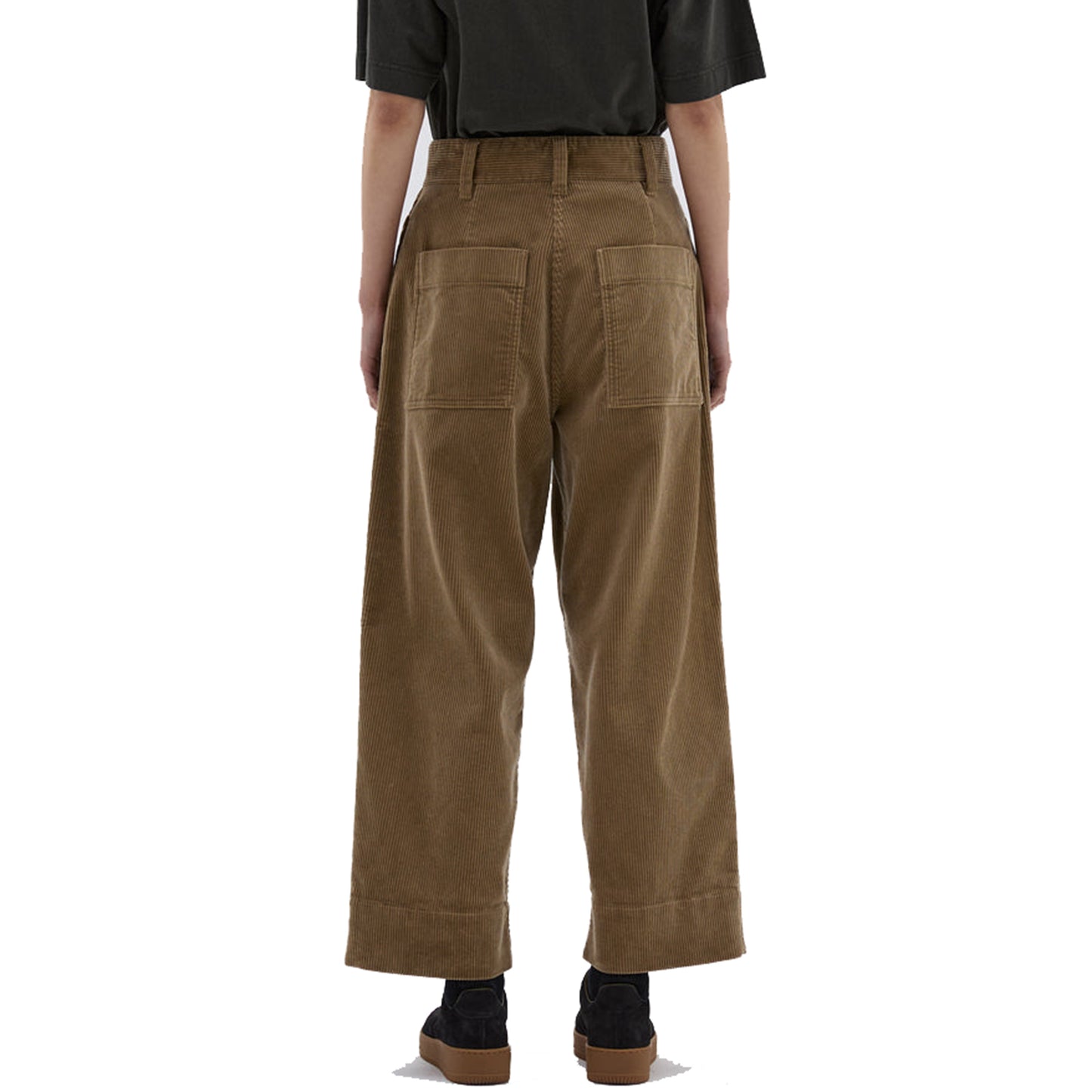 MHL W' Pleated Cropped Trouser Heavy Corduroy Putty