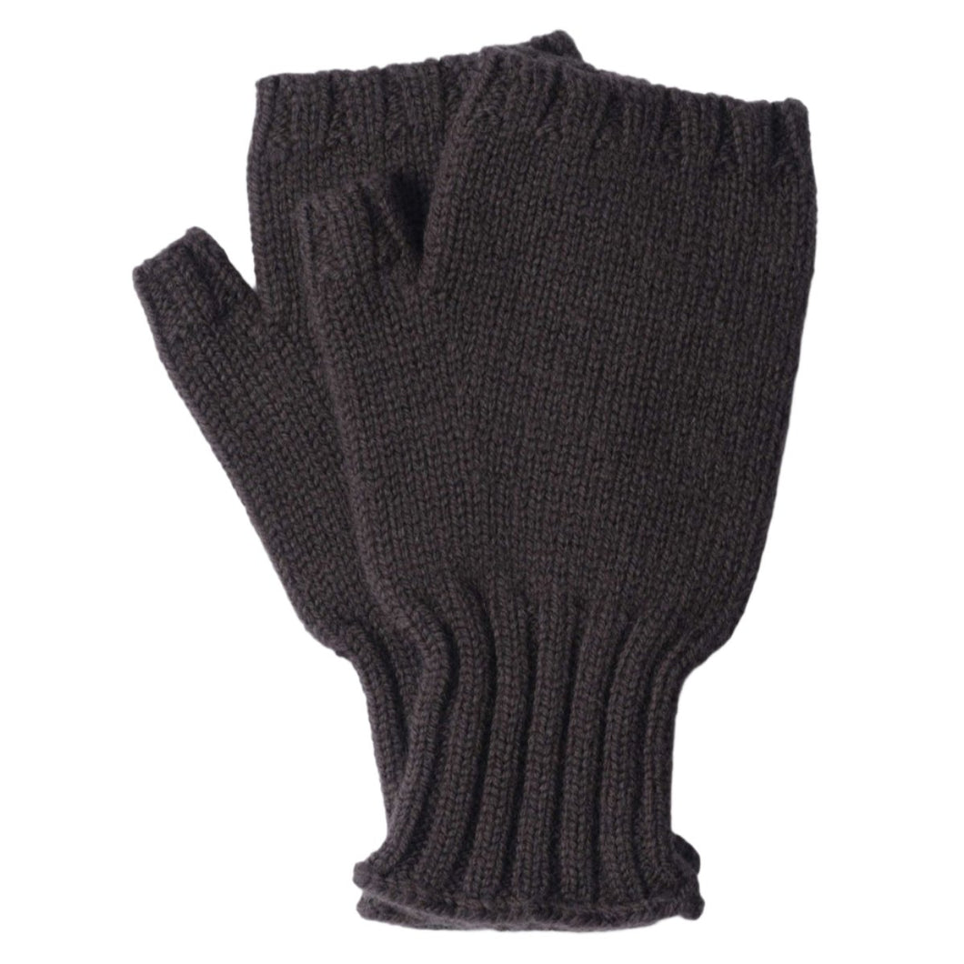 MHL Chunky Fingerless Glove British Merino Dark Brown