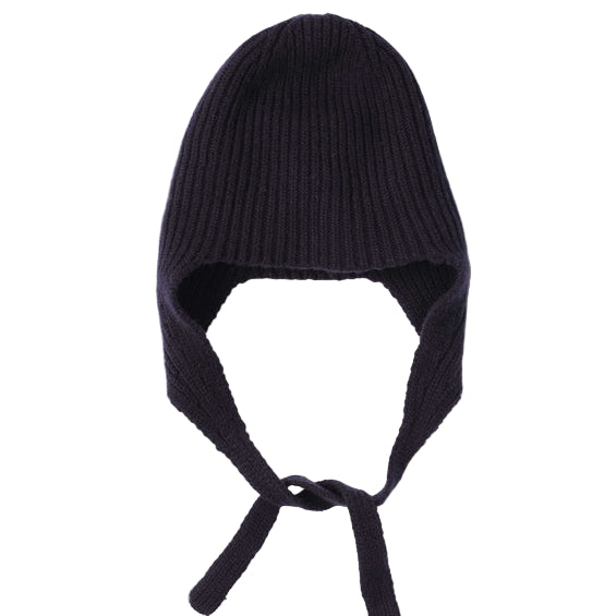 Margaret Howell Ear Flap Hat Soft Spun Wool Navy Blue