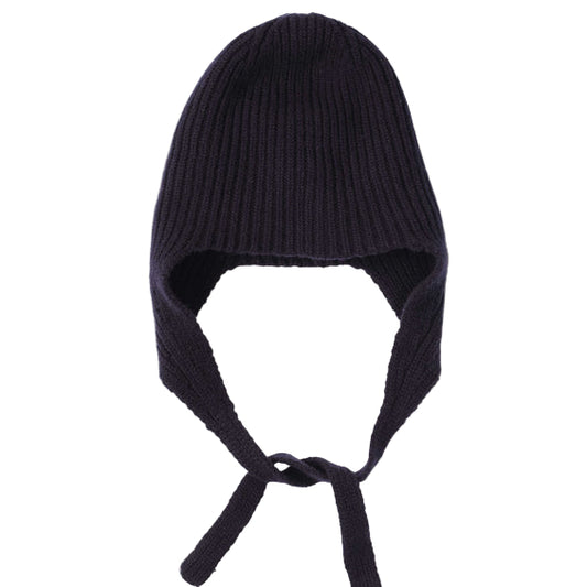 Margaret Howell Ear Flap Hat Soft Spun Wool Navy Blue