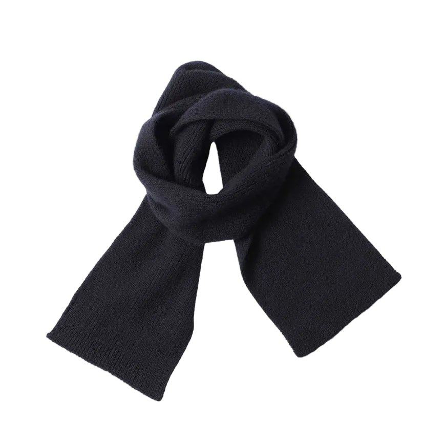 MHL Brushed Scarf Soft Shetland Wool Dark Navy