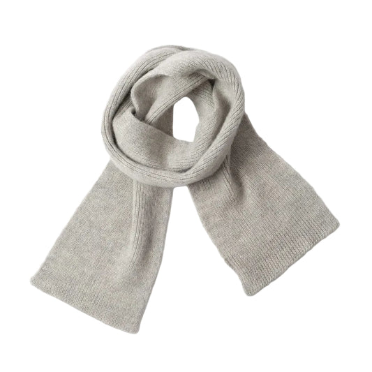 MHL Brushed Scarf Soft Shetland Wool Light Grey