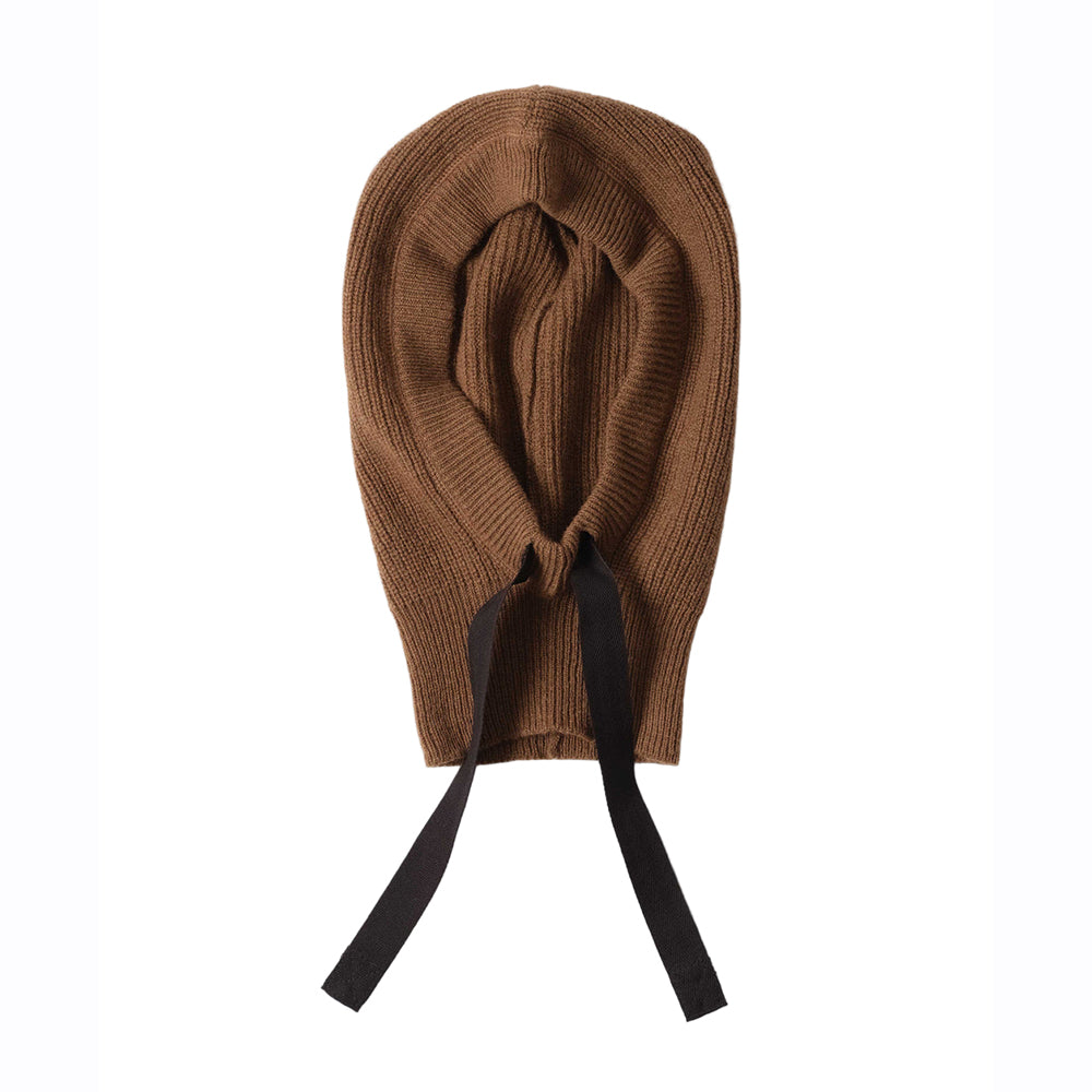 MHL Knitted Hood Lambswool Conker