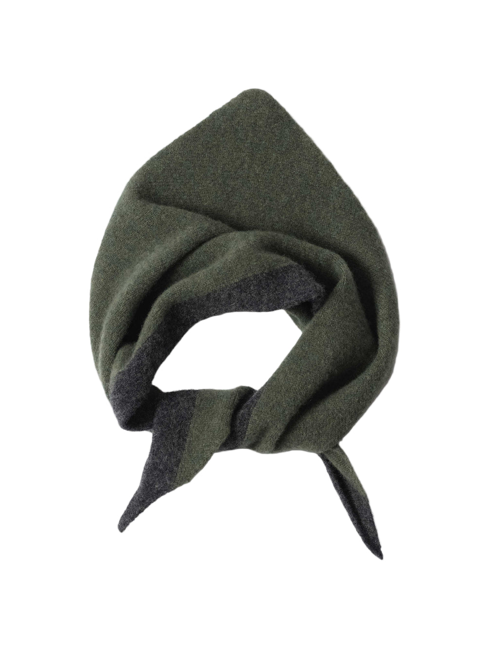 MHL Tipped Scout Scarf Lambswool Green / Charcoal