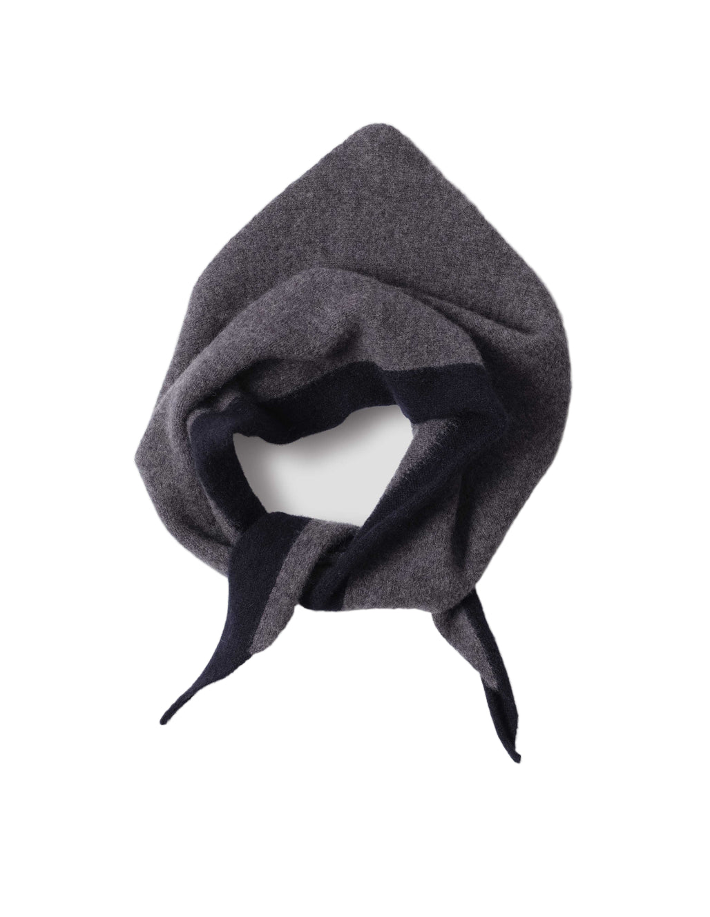 MHL Tipped Scout Scarf Lambswool Grey / Ink