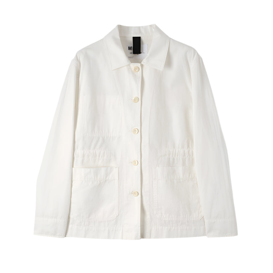 MHL W' Worker Jacket Cotton Linen Plainweave Off White