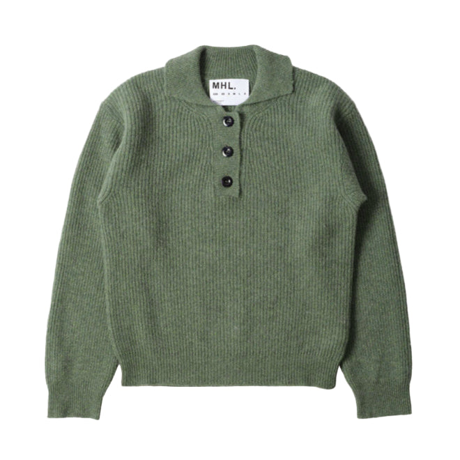 MHL W' 3 Button Polo Lambswool Sage