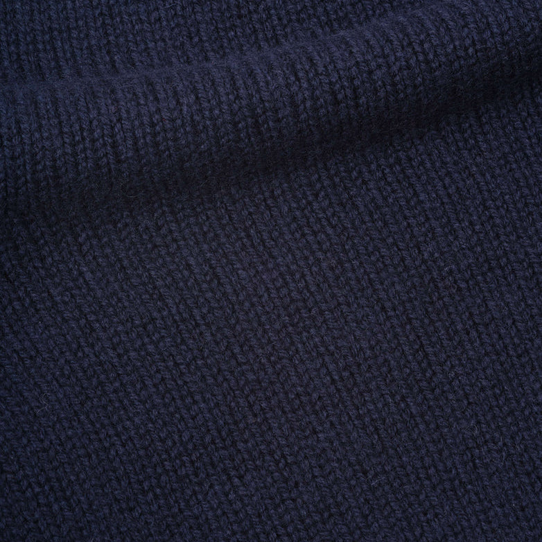 MHL W' 3 Chunky Crew Neck Slipover British Merino Rich Navy