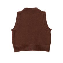 Load image into Gallery viewer, MHL W&#39; 3 Chunky Crew Neck Slipover British Merino Rust Brown
