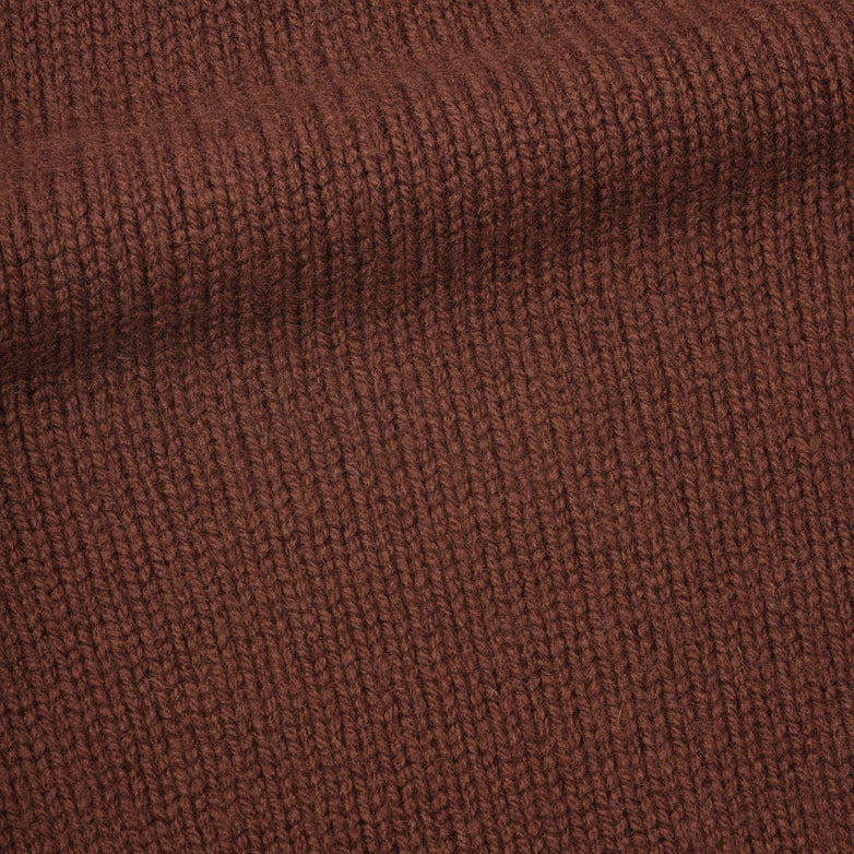 MHL W' 3 Chunky Crew Neck Slipover British Merino Rust Brown