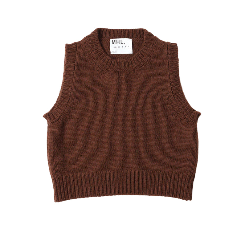 MHL W' 3 Chunky Crew Neck Slipover British Merino Rust Brown