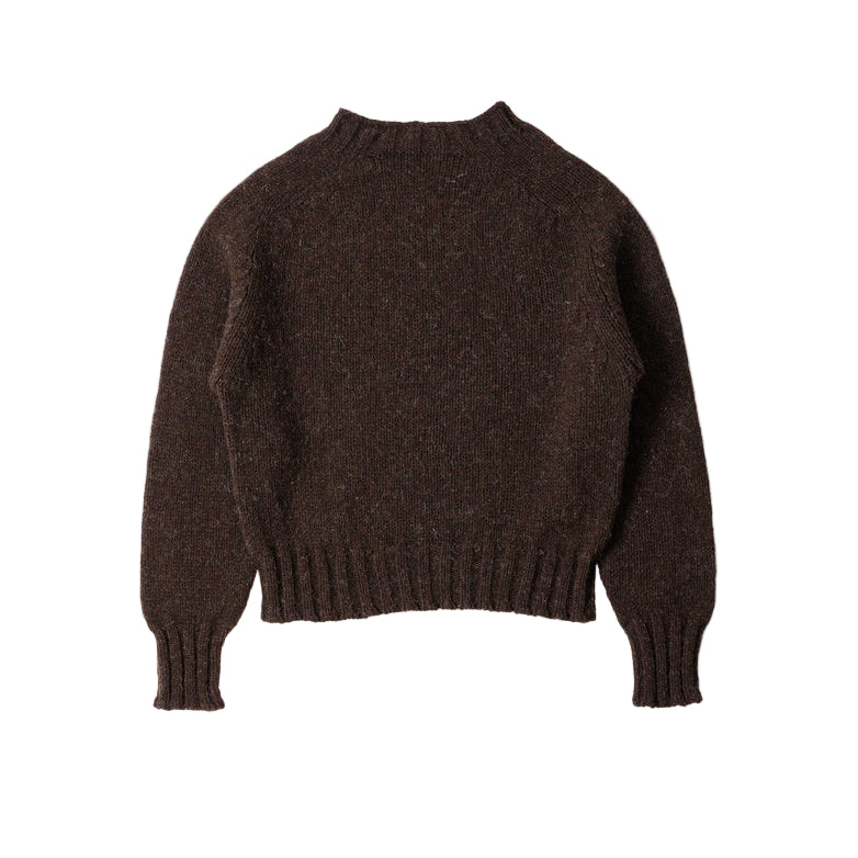 MHL W' Chunky Seamless Crew Neck Rustic Wool Dark Brown