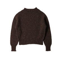 Load image into Gallery viewer, MHL W&#39; Chunky Seamless Crew Neck Rustic Wool Dark Brown
