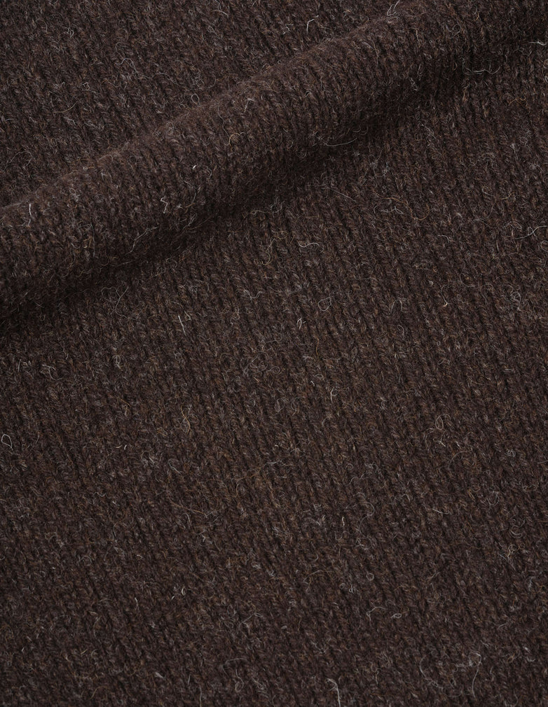 MHL W' Chunky Seamless Crew Neck Rustic Wool Dark Brown
