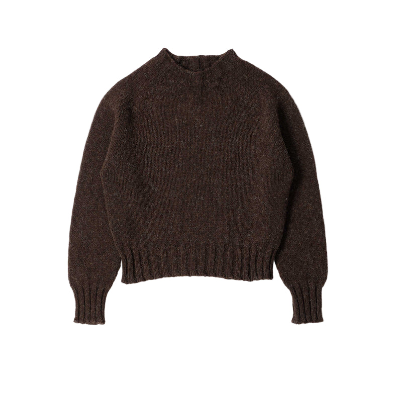 MHL W' Chunky Seamless Crew Neck Rustic Wool Dark Brown