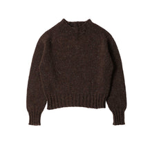 Load image into Gallery viewer, MHL W&#39; Chunky Seamless Crew Neck Rustic Wool Dark Brown
