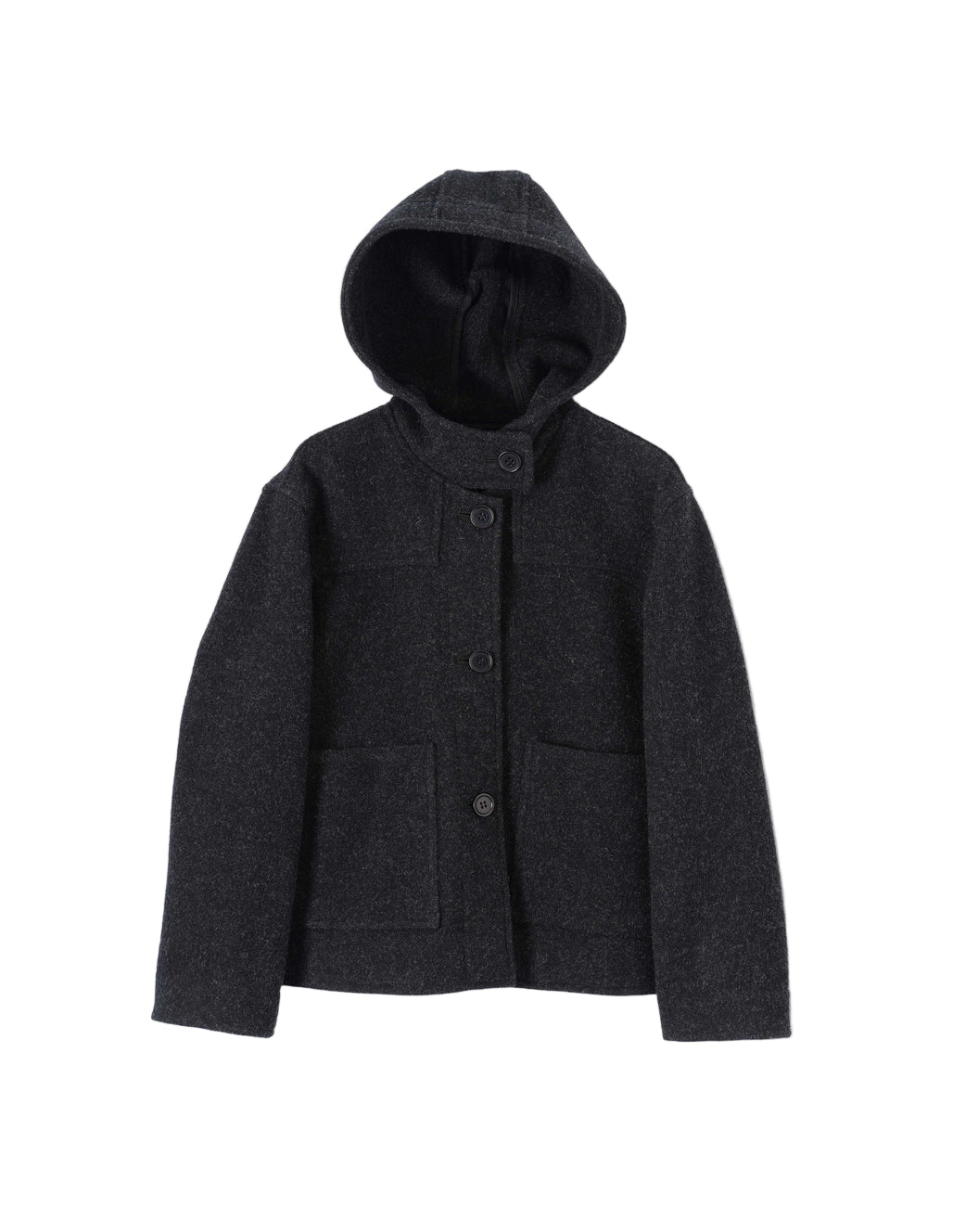 MHL W' Short Duffle Coat Felted Wool Charcoal