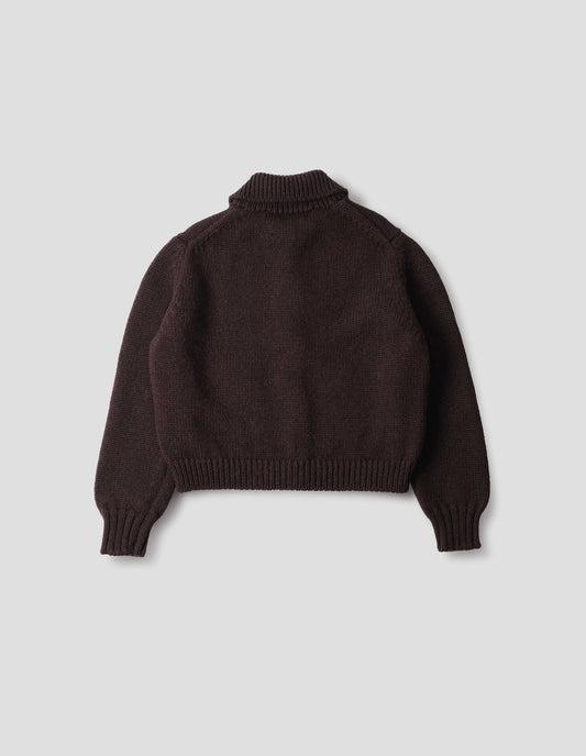 MHL W' Bomber Cardigan British Wool Dark Brown
