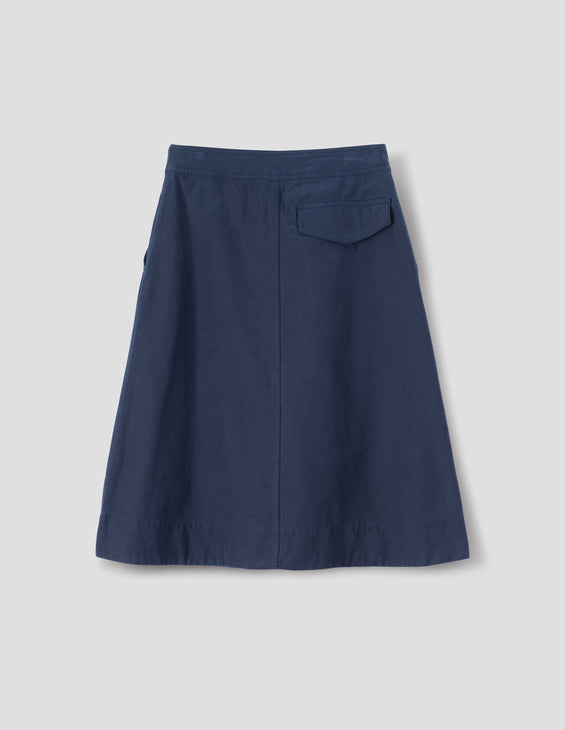 MHL W' Double Pleat Skirt Indigo Blue