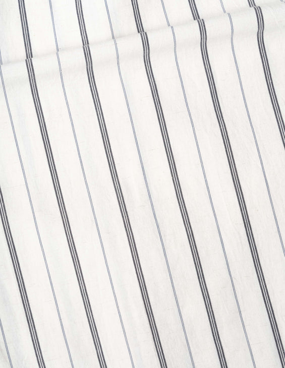 MHL W' Long Pull On Shirt Wide Stripe White / Navy