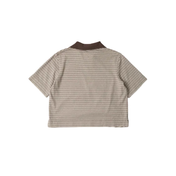 MHL W' Boxy Striped Polo Brown / White