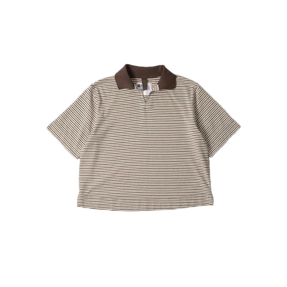 MHL W' Boxy Striped Polo Brown / White